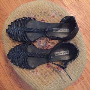 Steve Madden Black Braided Sandals